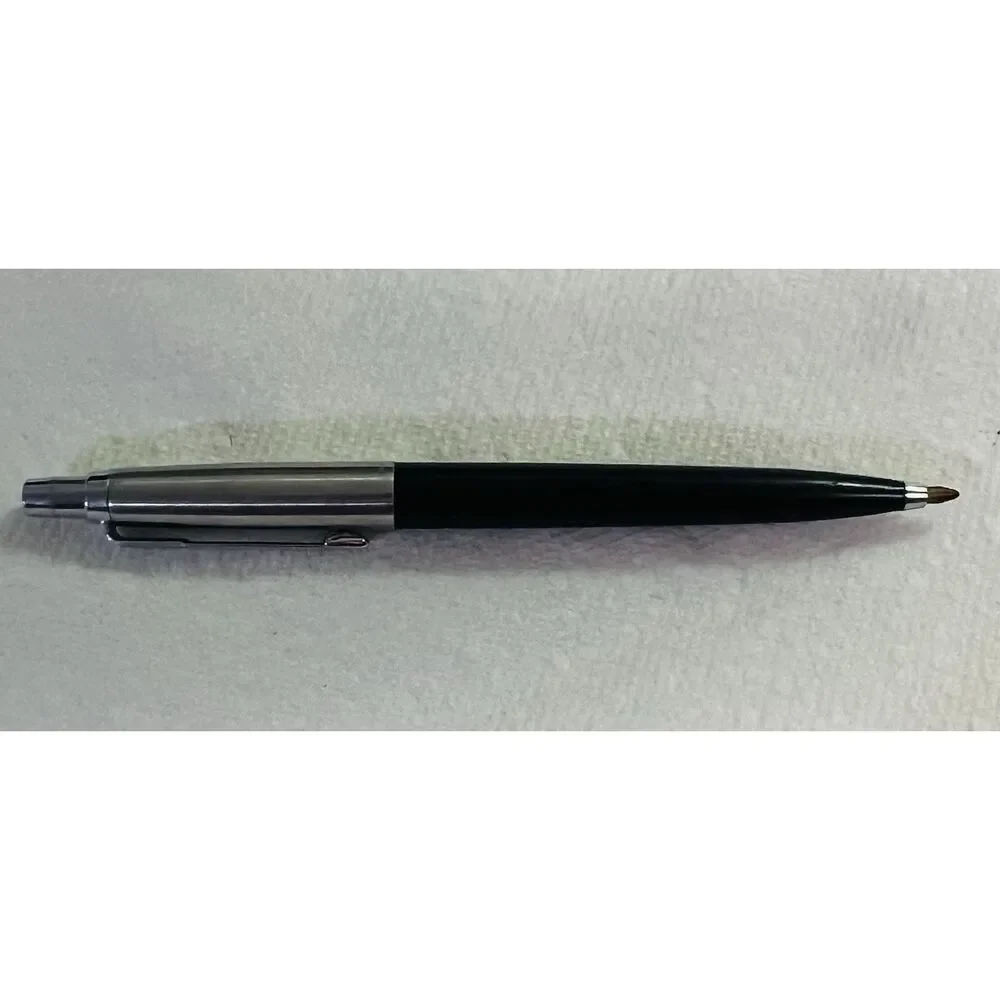 Parker Jotter Black Ballpoint Pen Chrome Cap‎ Feather Made US Vtg